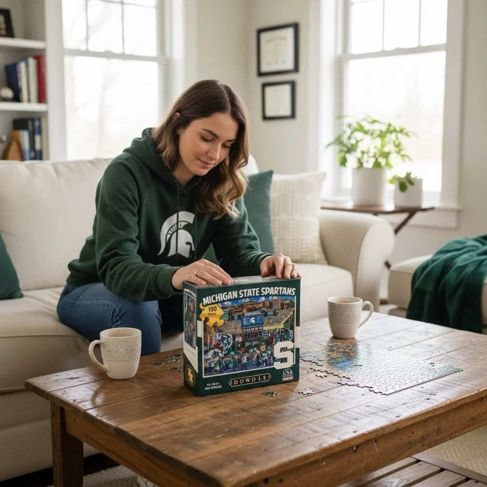 DOWDLE NEW - 100pc Puzzle - 16” x 20” when finished - Michigan State SPARTANS
